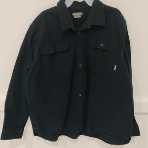 NWoT Eddie Bauer Men Heavyweight Brushed Fleece Button Up Blue Size M $80 DD150